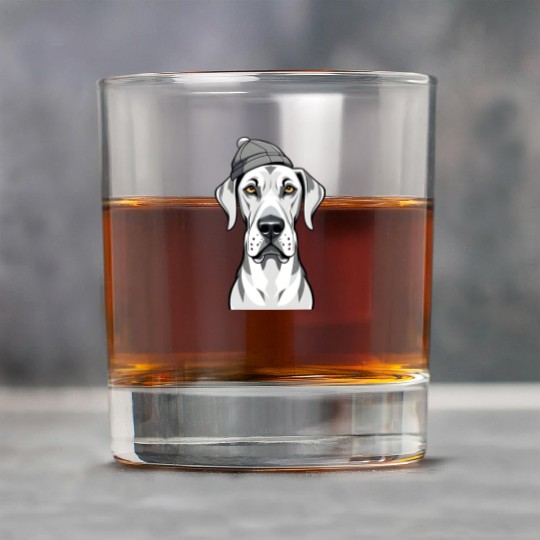 Funny Great Dane with cap Rock Glasses