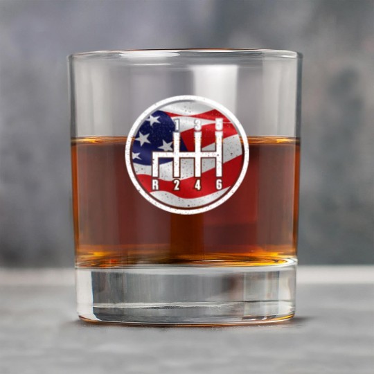 American Flag Muscle Car 6 Gears Knob Car Mechanic Rock Glasses