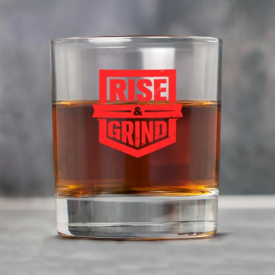 Rise and Grind Gym Typography Design Rock Glasses