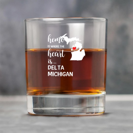 Delta County Michigan Is Where My Heart Is Gift Rock Glasses