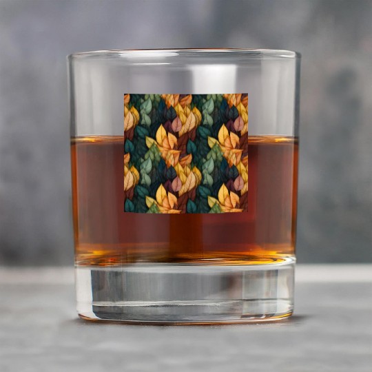 Colorful Fall Leaves Pattern Rock Glasses