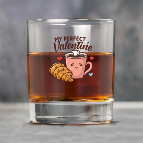 Coffee and Croissant | My Perfect Valentine Rock Glasses