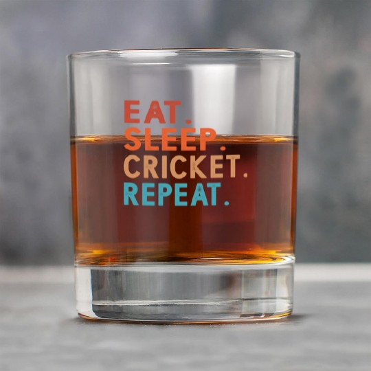 Eat Sleep Cricket Repeat Funny Rock Glasses