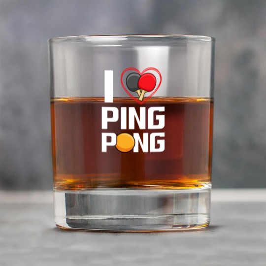 I Love Ping Pong Paddle Racket Sports Table Tennis Rock Glasses