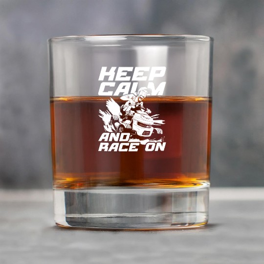 Lawn Mower Racing Keep Calm And Race On Rock Glasses