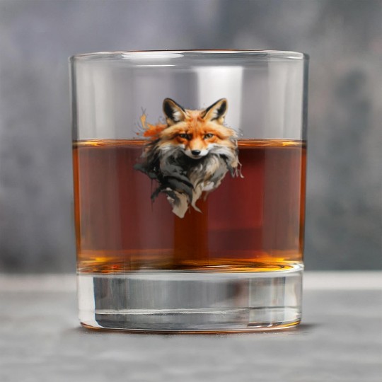 Red Fox in Watercolor Description Rock Glasses