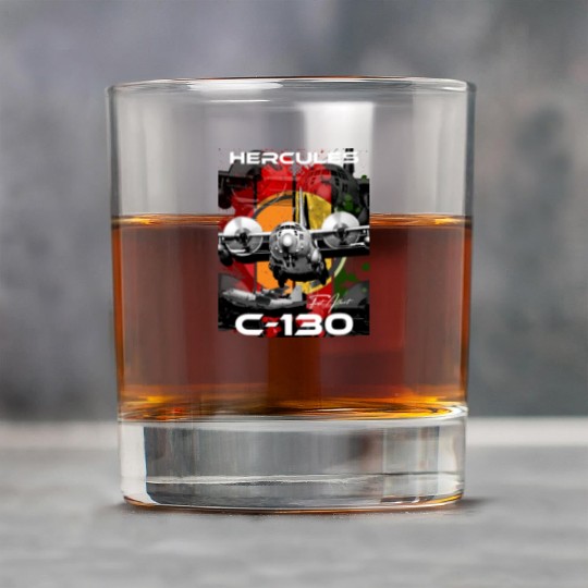 C-130 Hercules Military Aircraft Rock Glasses