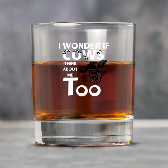 Funny I wonder if cows think about me too Farm cow Rock Glasses