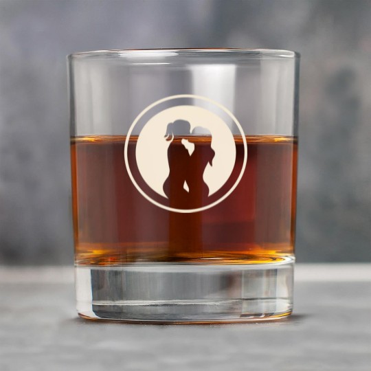 Silhouette of Lesbian Couple Rock Glasses