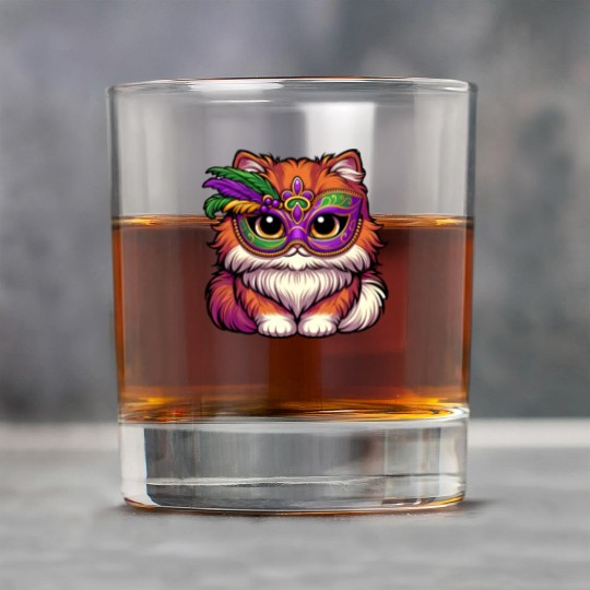 Mardi Gras Persian Cat, Dressed-up Cat Rock Glasses