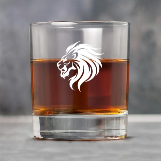 Angry Lion Head Tattoo Style Waving Mane Rock Glasses
