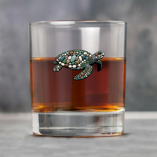 Serenity Swim - Stone Mosaic Sea Turtle Rock Glasses