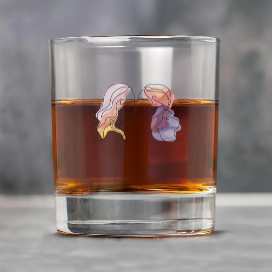 Lesbian Couple Simple Minimalistic Drawing Rock Glasses