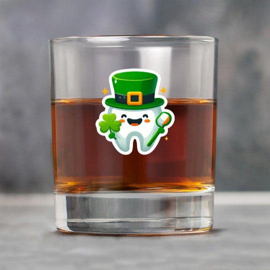 St patricks day cartoon dentist design, cute tooth Rock Glasses