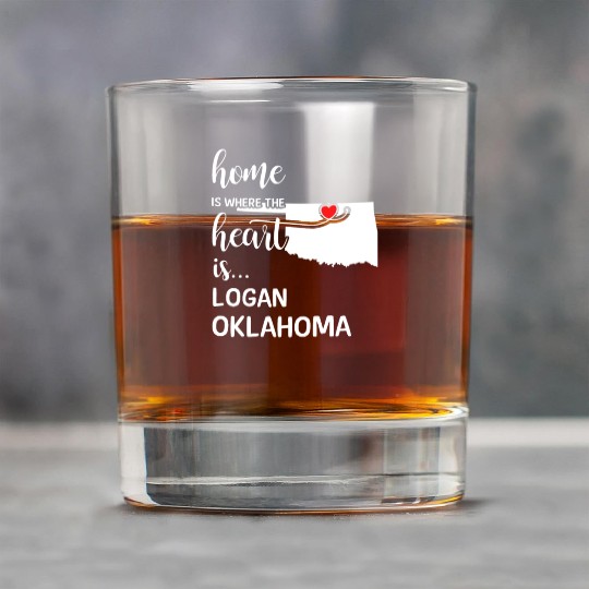Logan County Oklahoma Is Where My Heart Is Gift Rock Glasses