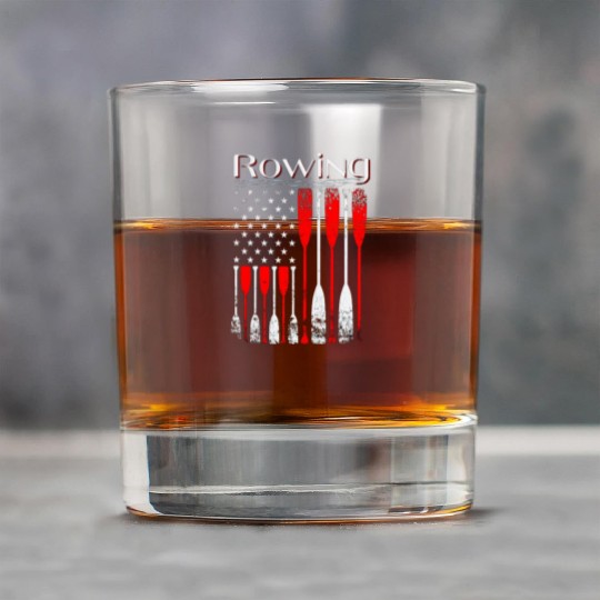 Rowing US flag american rower patriotic paddle Rock Glasses