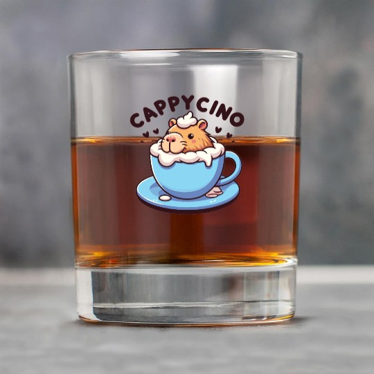 Cappyccino Capybara Coffee Cappuccino Rock Glasses