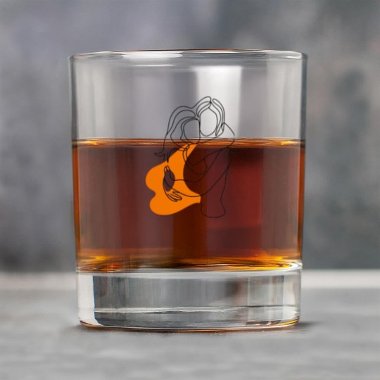 Lesbian Couple Minimalist Line Art Rock Glasses