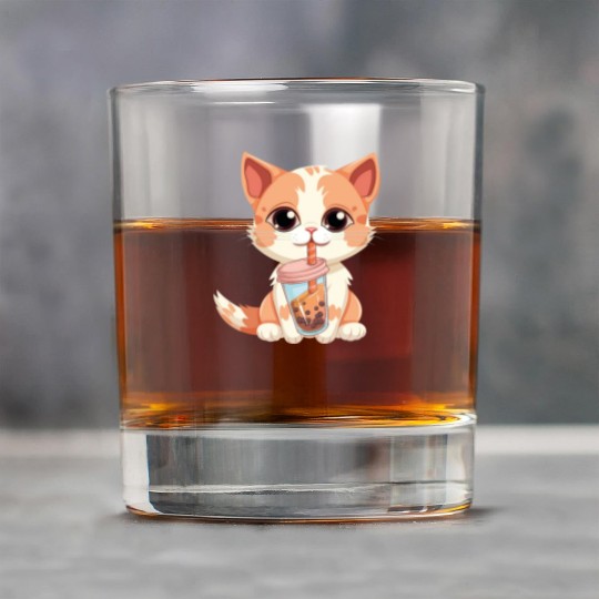 Cat Boba Tea Bubble Tea Anime Kawaii Neko Rock Glasses