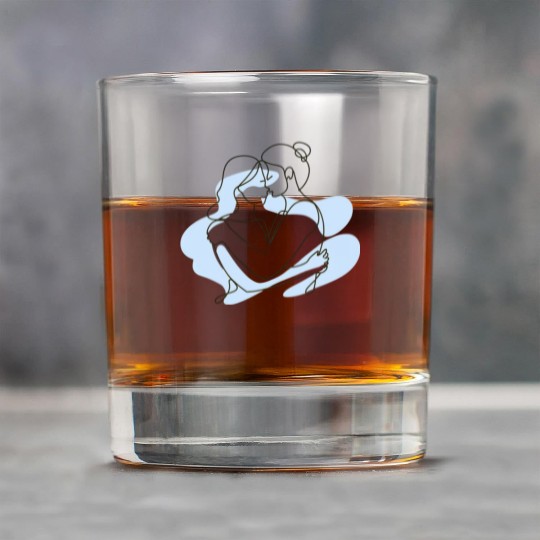 Abstract Line Art Lesbian Couple Rock Glasses