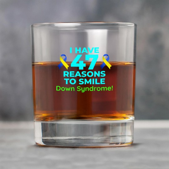 Down Syndrome Awareness 47 Reasons to Smile Rock Glasses