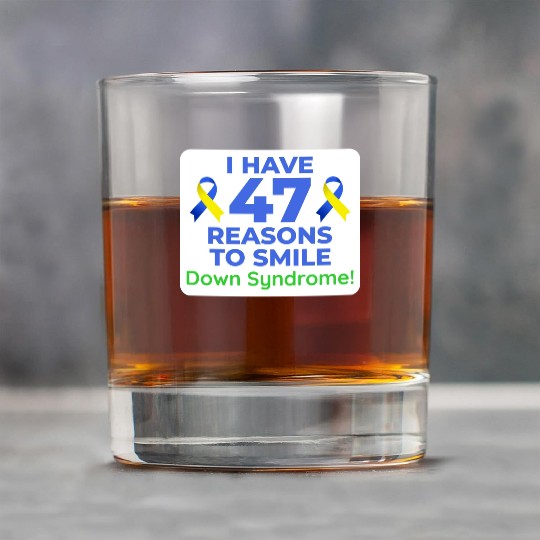 Down Syndrome Awareness 47 Reasons to Smile Rock Glasses