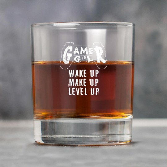 Gamer Girl Wake Up Make Up Level Up Rock Glasses