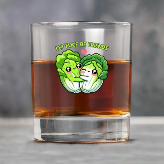Lettuce Be Friends | Vegan Food Rock Glasses