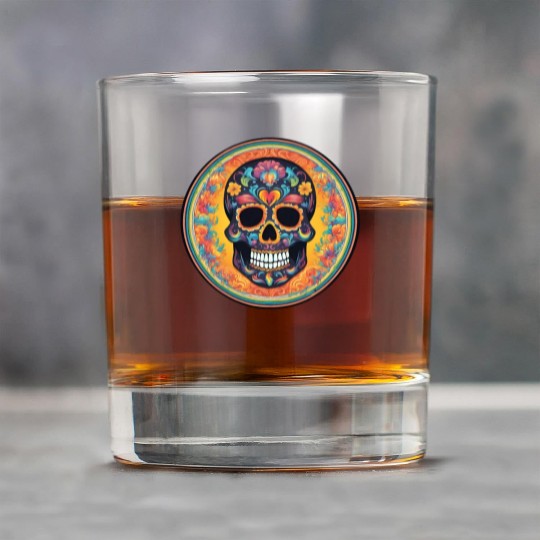 Sugar skull rainbow Rock Glasses