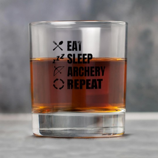 Eat Sleep Archery Repeat Rock Glasses