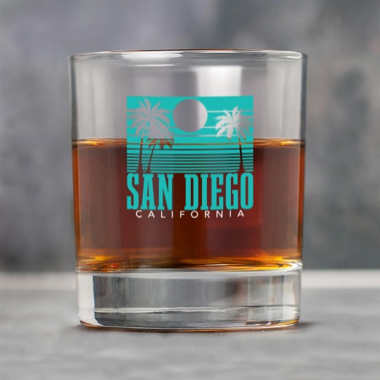 San Diego California Vintage Souvenir Rock Glasses