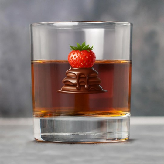 Quirky Chocolate Strawberry Fusion Design Rock Glasses