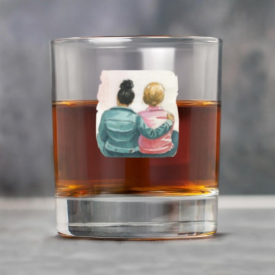 Watercolor Lesbian Couple Rock Glasses