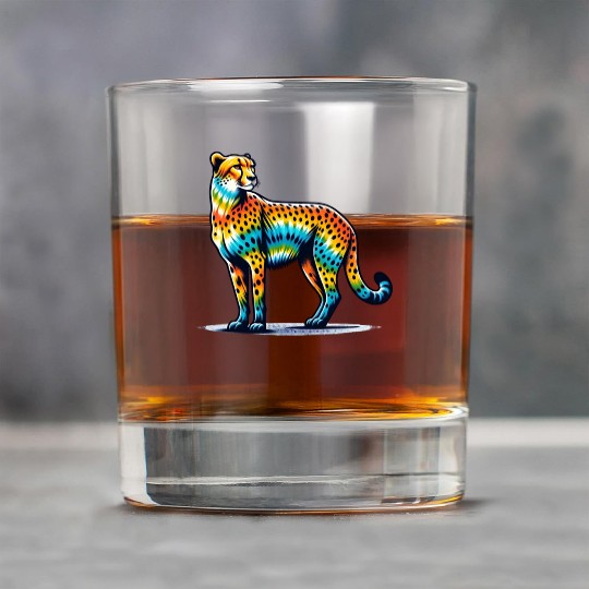 Tie Dye Cheetah Colorful Hippie Wildcat Rock Glasses