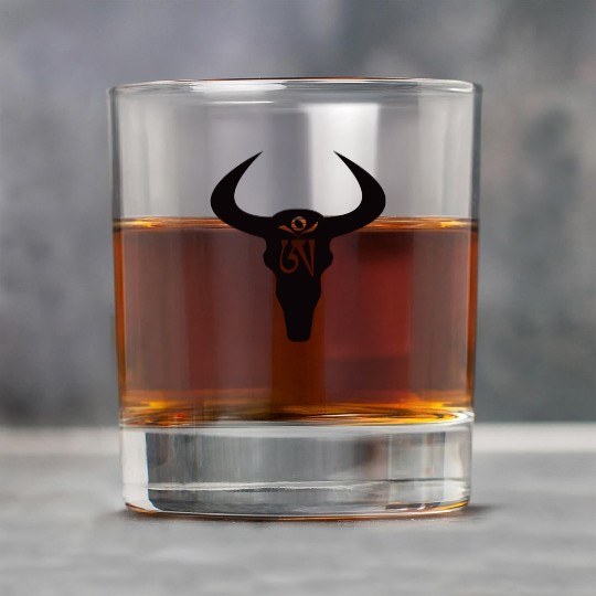 Wild yak skull with Tibetan inscriptions Rock Glasses