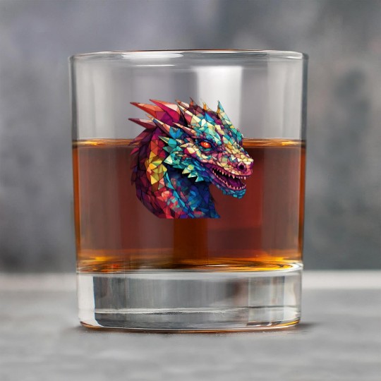 Cerulean Coil: The Stained Glass Dragon Rock Glasses