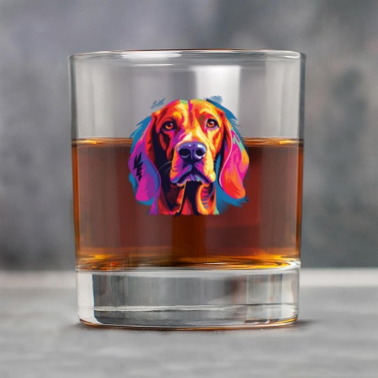 Watercolor Colorful Redbone Coonhound Rock Glasses