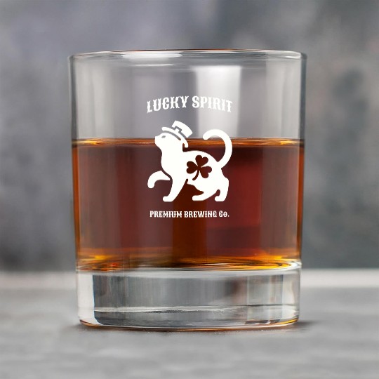 St Patricks Lucky cat Green Rock Glasses