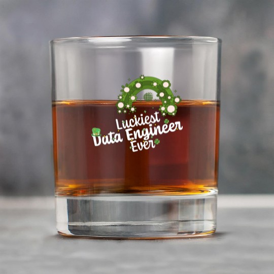 Luckiest Data Engineer St Patricks Day Engineering Rock Glasses