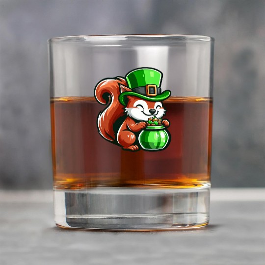 St. Patrick's Day Cute Squirrel Comic Design Rock Glasses