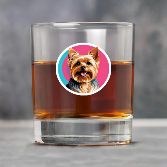 Synthwave Yorkshire Terrier 2 Rock Glasses