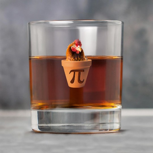 Chicken Pot Pi Funny Math Pi Day Rock Glasses
