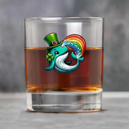 St. Patrick's Day Whale Cartoon Rock Glasses