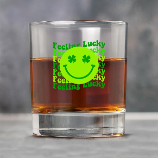 Irish Clover Feeling Lucky Smiling Face Rock Glasses