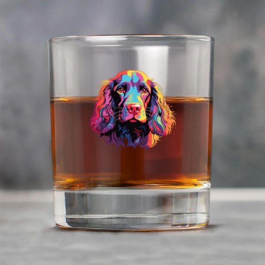 Watercolor Colorful Boykin Spaniel Rock Glasses