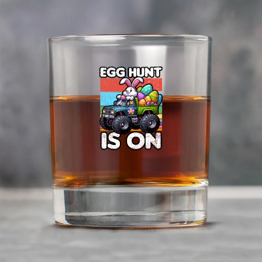 EGG HUNT IS ON EASTER Rock Glasses