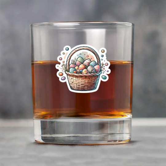 Cute Easter Egg Basket Soft Pastel Color Rock Glasses