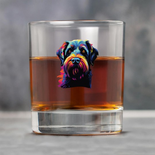 Watercolor Colorful Giant Schnauzer Rock Glasses