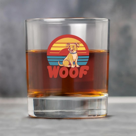 Retro Sunset Vintage Dog Rock Glasses