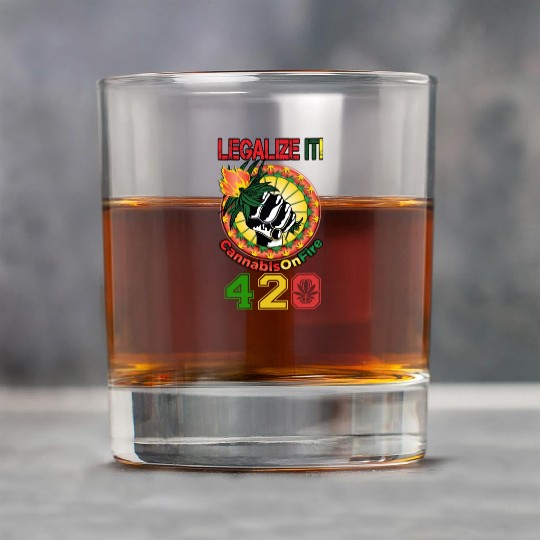 Comedic 420 Legal Herb Weed Marijuana Design Rock Glasses